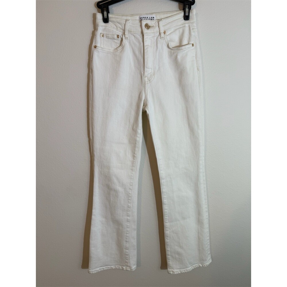 Derek Lam 10 Crosby Jeans Womens Size 25 White High Rise Straight Leg
